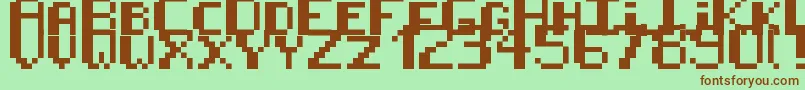 8BitPusab Font – Brown Fonts on Green Background