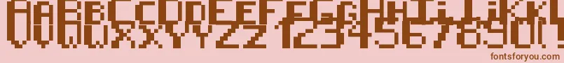 8BitPusab Font – Brown Fonts on Pink Background