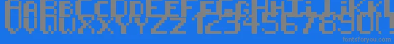 8BitPusab Font – Gray Fonts on Blue Background