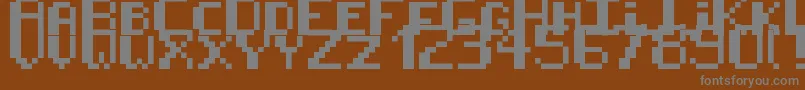 8BitPusab Font – Gray Fonts on Brown Background
