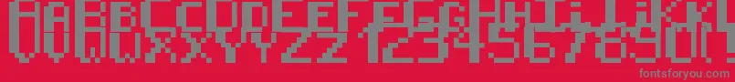 フォント8BitPusab – 赤い背景に灰色の文字