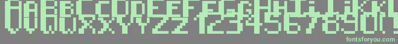 8BitPusab Font – Green Fonts on Gray Background
