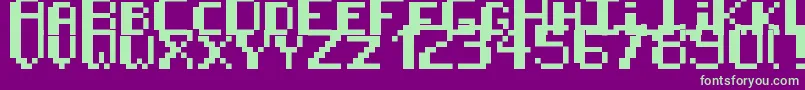 8BitPusab Font – Green Fonts on Purple Background