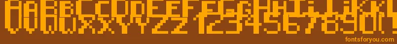8BitPusab Font – Orange Fonts on Brown Background