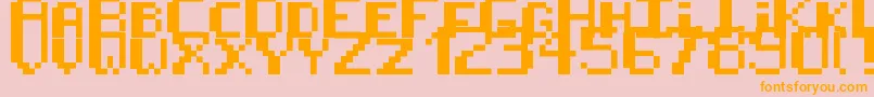 8BitPusab Font – Orange Fonts on Pink Background