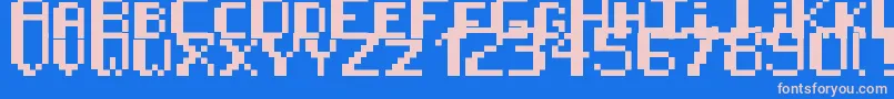 8BitPusab Font – Pink Fonts on Blue Background