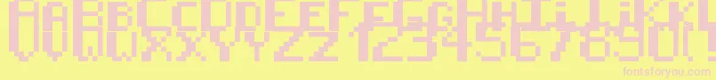 8BitPusab Font – Pink Fonts on Yellow Background