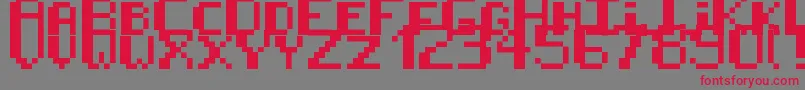 8BitPusab Font – Red Fonts on Gray Background