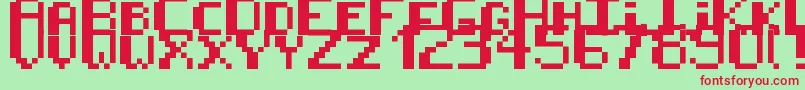 8BitPusab Font – Red Fonts on Green Background