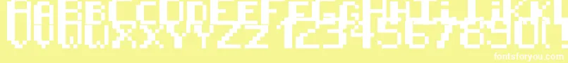 8BitPusab Font – White Fonts on Yellow Background