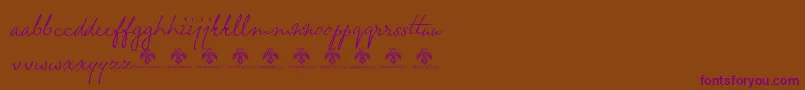 WheatlandDemo-Schriftart – Violette Schriften auf braunem Hintergrund