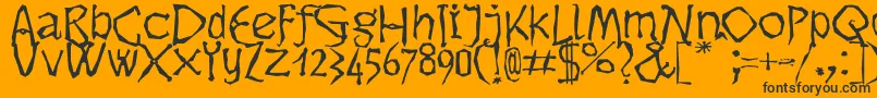 Dikovina-Schriftart – Schwarze Schriften auf orangefarbenem Hintergrund