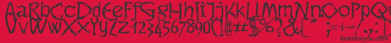 フォントDikovina – 赤い背景に黒い文字