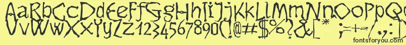 Dikovina Font – Black Fonts on Yellow Background