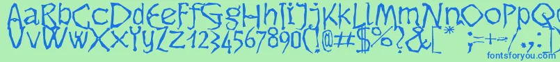 Dikovina-Schriftart – Blaue Schriften auf grünem Hintergrund