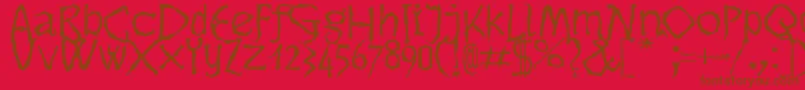 Dikovina Font – Brown Fonts on Red Background