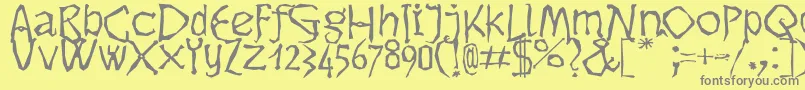 Dikovina Font – Gray Fonts on Yellow Background
