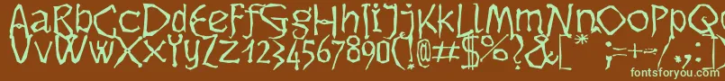 Dikovina Font – Green Fonts on Brown Background