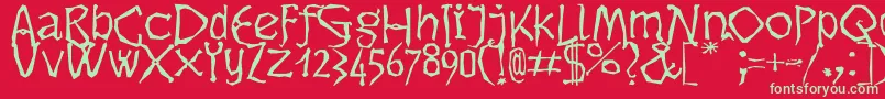 Dikovina Font – Green Fonts on Red Background