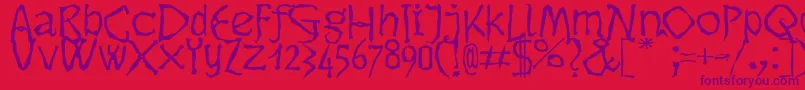 Dikovina Font – Purple Fonts on Red Background