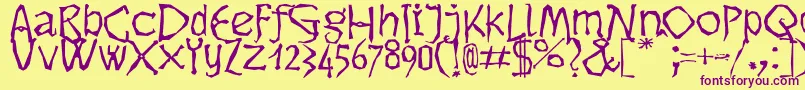 Dikovina Font – Purple Fonts on Yellow Background