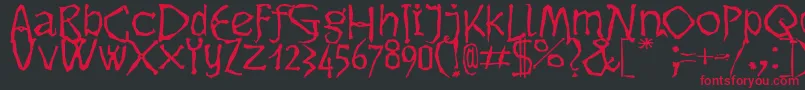 Dikovina Font – Red Fonts on Black Background