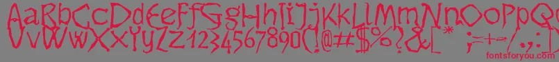 Dikovina Font – Red Fonts on Gray Background