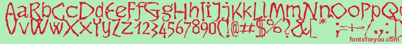 Dikovina Font – Red Fonts on Green Background