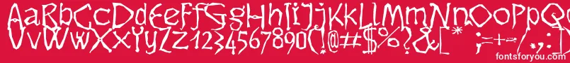Dikovina Font – White Fonts on Red Background