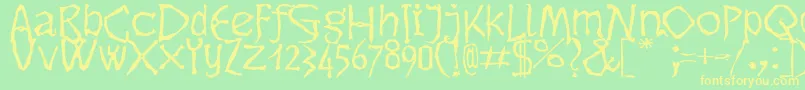 Dikovina Font – Yellow Fonts on Green Background