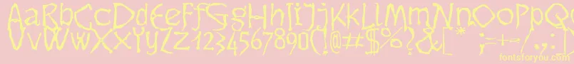 Dikovina Font – Yellow Fonts on Pink Background