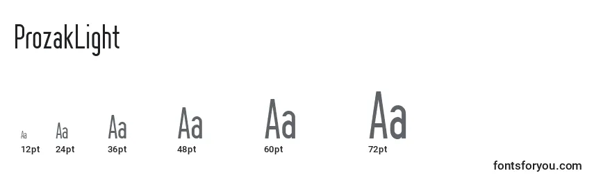 ProzakLight Font Sizes