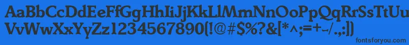 DerringerBoldDb-Schriftart – Schwarze Schriften auf blauem Hintergrund