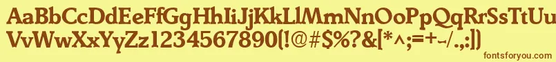 DerringerBoldDb Font – Brown Fonts on Yellow Background