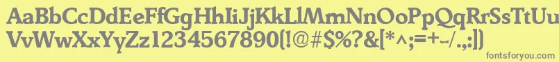 DerringerBoldDb Font – Gray Fonts on Yellow Background