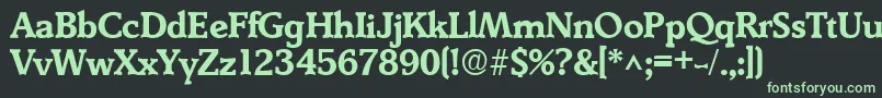 DerringerBoldDb Font – Green Fonts on Black Background