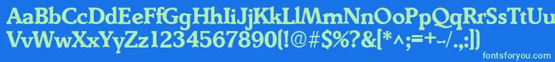 DerringerBoldDb Font – Green Fonts on Blue Background