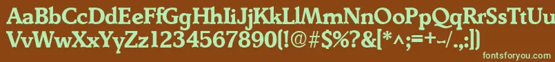 DerringerBoldDb Font – Green Fonts on Brown Background