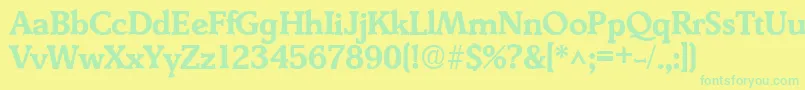 Police DerringerBoldDb – polices vertes sur fond jaune