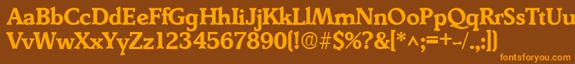 DerringerBoldDb Font – Orange Fonts on Brown Background