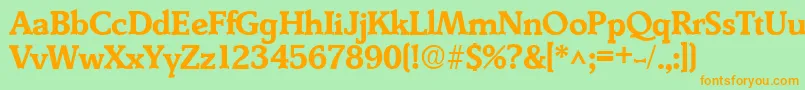 DerringerBoldDb Font – Orange Fonts on Green Background