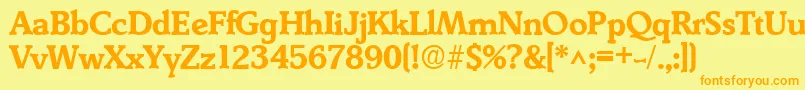 DerringerBoldDb Font – Orange Fonts on Yellow Background