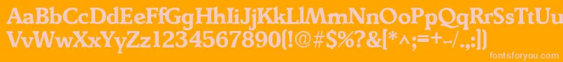 DerringerBoldDb-Schriftart – Rosa Schriften auf orangefarbenem Hintergrund