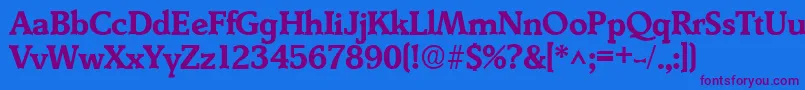 DerringerBoldDb Font – Purple Fonts on Blue Background