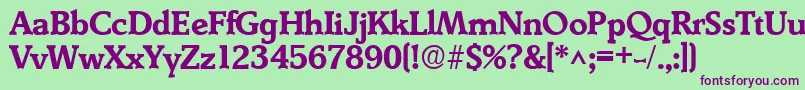 DerringerBoldDb Font – Purple Fonts on Green Background