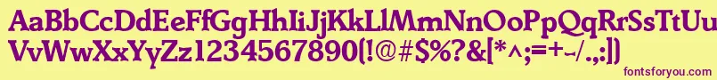 DerringerBoldDb Font – Purple Fonts on Yellow Background