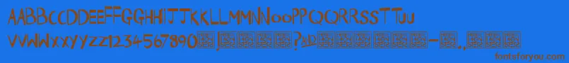 HbmHappyTimesDonationware Font – Brown Fonts on Blue Background