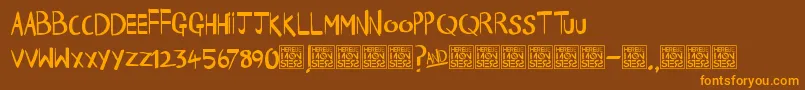 fuente HbmHappyTimesDonationware – Fuentes Naranjas Sobre Fondo Marrón