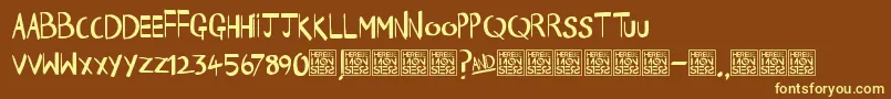 fuente HbmHappyTimesDonationware – Fuentes Amarillas Sobre Fondo Marrón