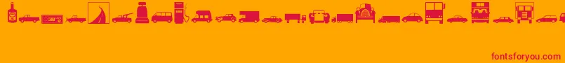 Police Transpor – polices rouges sur fond orange